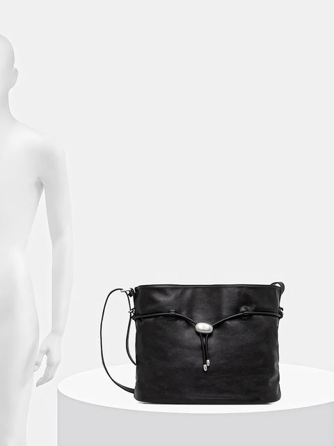 Trussardi torebka skórzana kolor czarny Z598E005975N