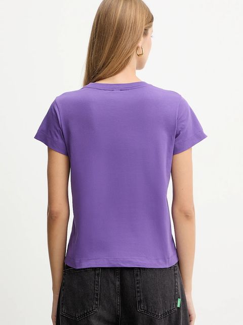 Pinko t-shirt bawełniany damski kolor fioletowy 100373 A2RE - zdjęcie produktu nr 2