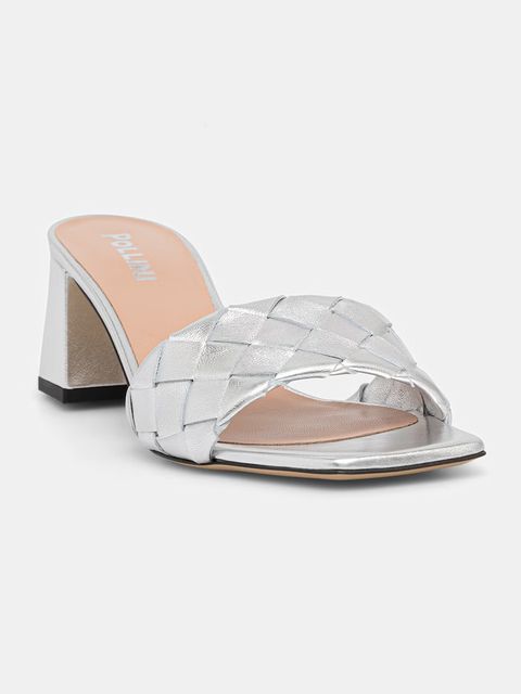 Pollini klapki na niskim obcasie damskie skórzane - zdjęcie produktu nr 1