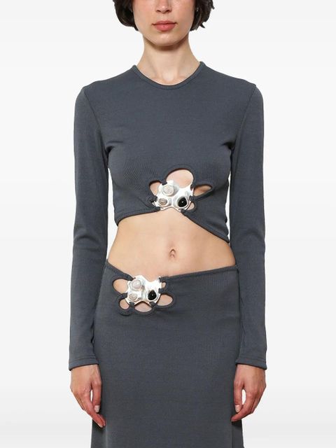 Christopher Esber Trio Stone cropped top - Grey