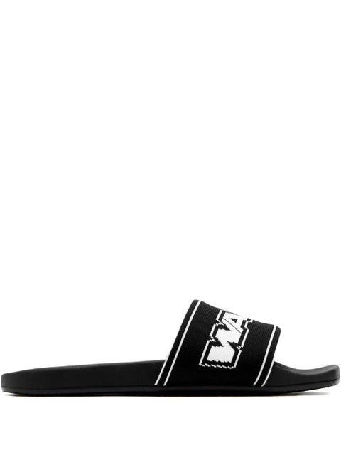 Alexander Wang logo-strap slides - Black - zdjęcie produktu nr 1