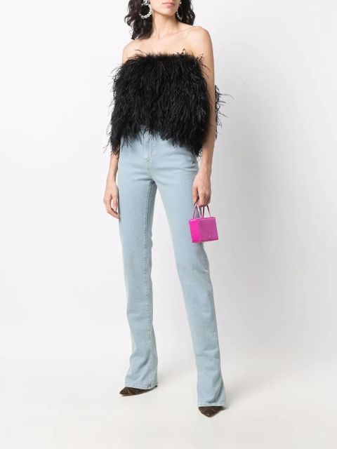 The Attico elongated flared jeans - Blue