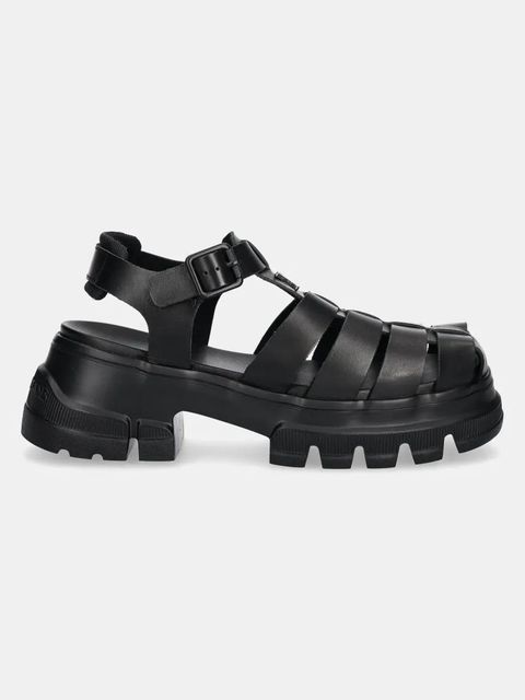 Tommy Jeans sandały skórzane FISHERMAN SANDAL damskie kolor czarny na platformie EN0EN02751 - zdjęcie produktu nr 2