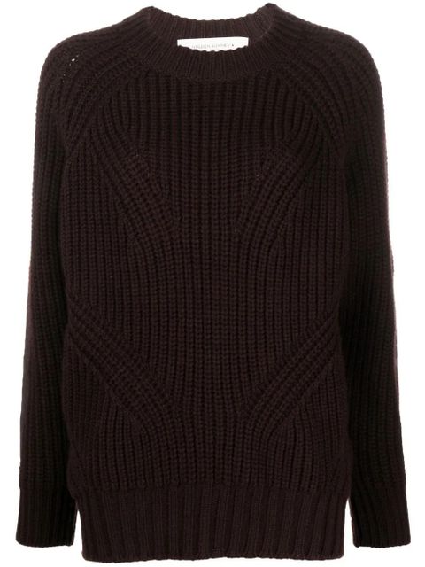 Golden Goose elbow-patch ribbed-knit jumper - Brown - zdjęcie produktu nr 1
