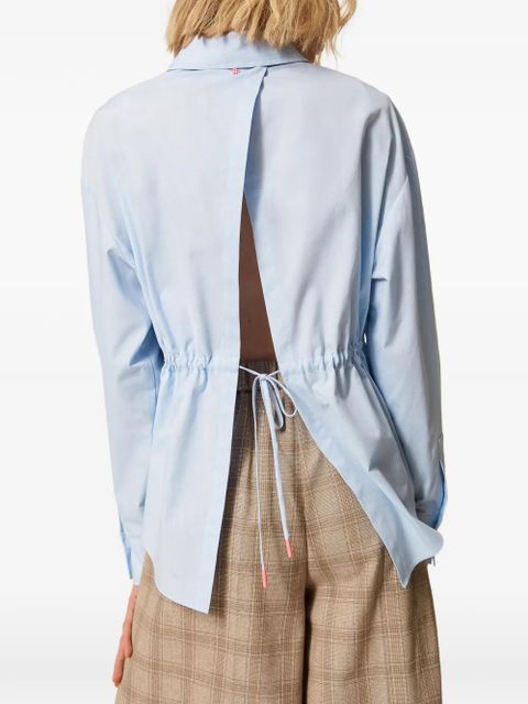 TWINSET x Myfo floral-embroidered shirt - Blue