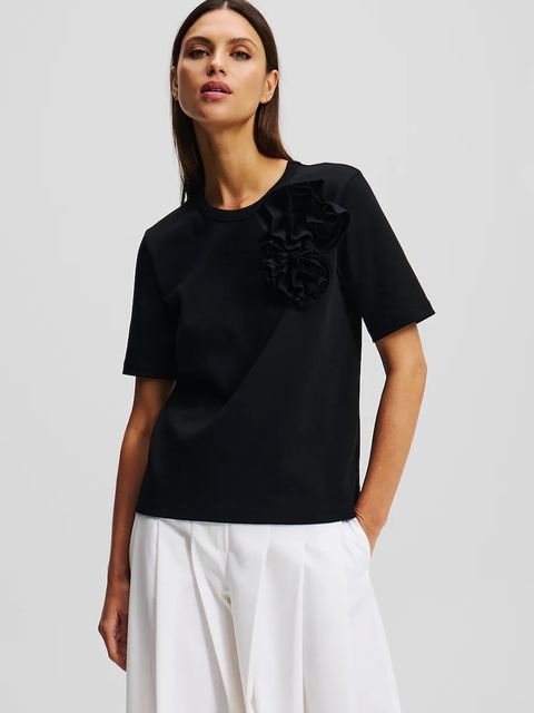 Karl Lagerfeld t-shirt bawełniany damski kolor czarny A2W17110 - zdjęcie produktu nr 1