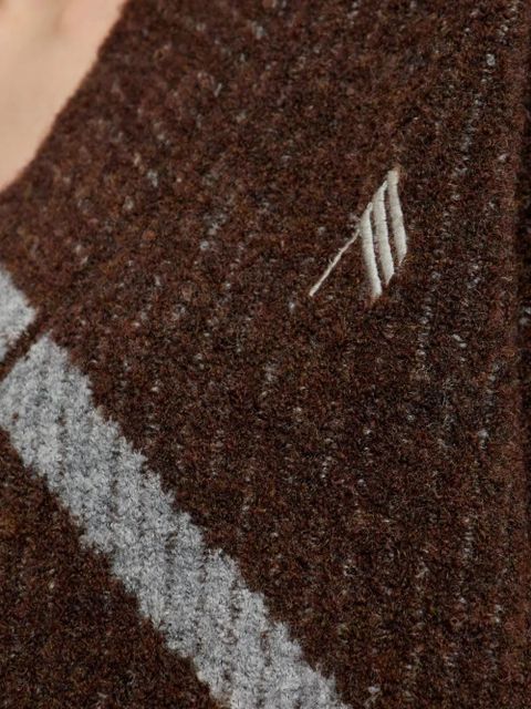 The Attico diagonal-stripe sweater - Brown