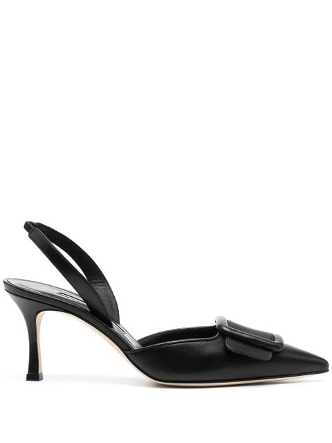 Manolo Blahnik buckle-detail slingback pumps - Black - zdjęcie produktu nr 1
