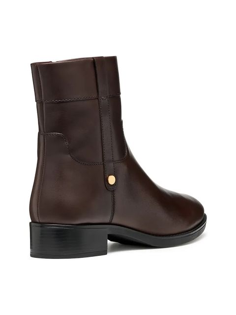 Geox botki skórzane D FELICITY damskie kolor bordowy na płaskim obcasie D56G1A 00043 C6006 - zdjęcie produktu nr 2