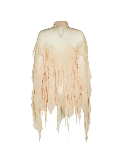 Blumarine ruffled asymmetric blouse - Neutrals - zdjęcie produktu nr 2