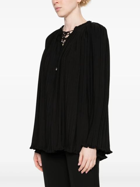 Lanvin long-sleeve pleated blouse - Black