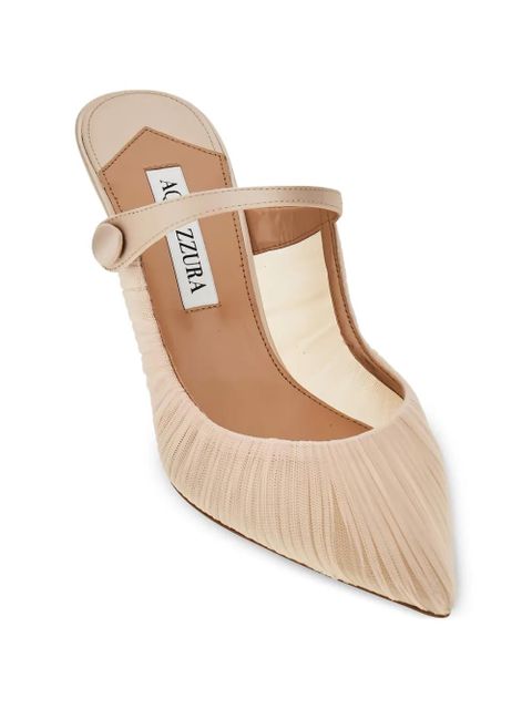 Aquazzura Voil strappy pointed-toe mules - Pink