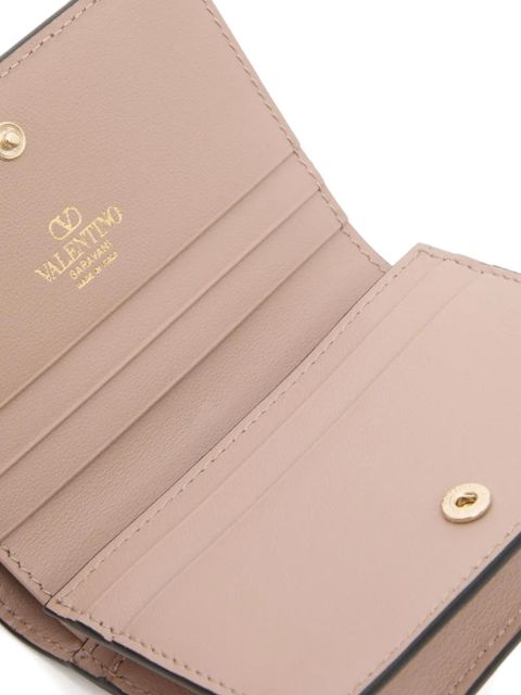 Valentino Garavani small Vlogo wallet in calfskin - Pink
