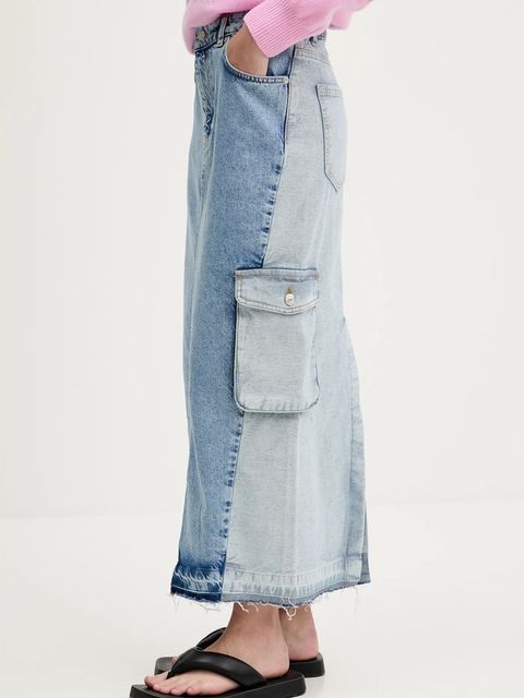 Moschino Jeans spódnica jeansowa kolor niebieski maxi ołówkowa 0105 3719 - zdjęcie produktu nr 1