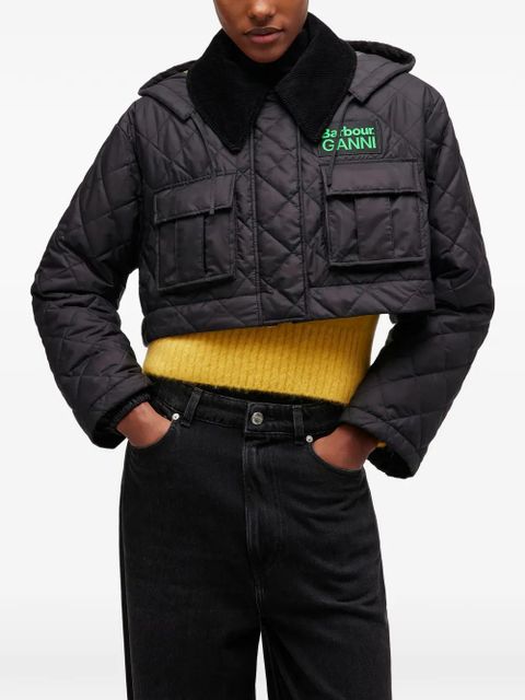 GANNI x Barbour quilted coat - Black