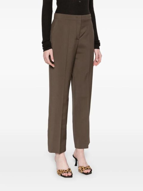 FENDI logo-embroidered trousers - Brown
