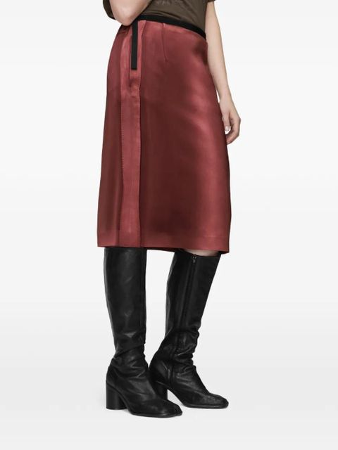 Maison Margiela satin midi skirt - Red