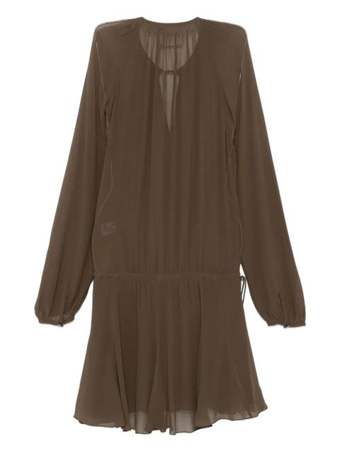 MARANT ÉTOILE pleated drawstring dress - Green