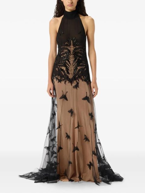 Blumarine embroidered tulle maxi dress - Black - zdjęcie produktu nr 2