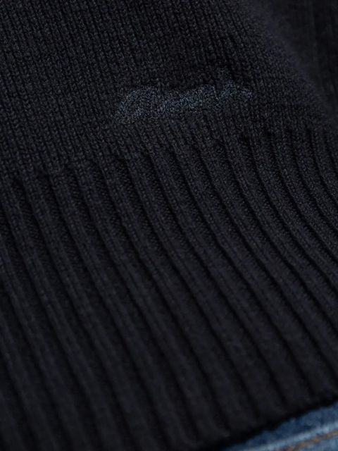 AMI Paris logo-embroidered cardigan - Blue