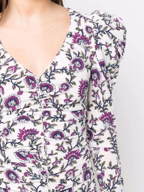 Isabel Marant Bireya floral print dress - White