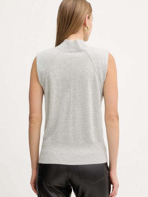 BOSS kamizelka kaszmirowa damski kolor szary lekki z półgolfem 50548506