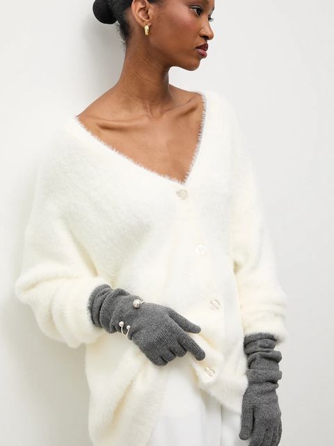 Answear.LAB rękawiczki z dodatkiem wełny damskie kolor szary - zdjęcie produktu nr 1