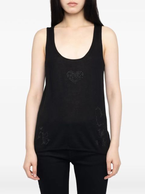 Zadig&Voltaire Lee rhinestone tank top - Black