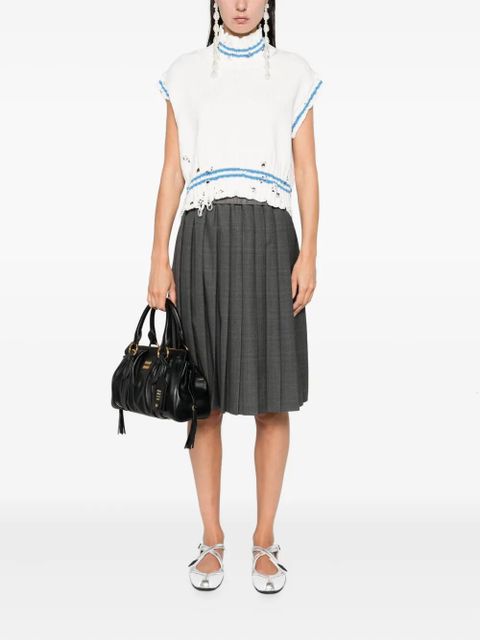 Marni frayed-hem sleeveless top - White