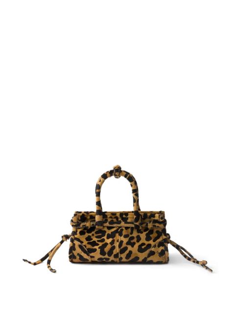 Prada Bonnie mini printed leather handbag - Neutrals