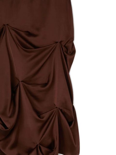 GANNI gathered midi skirt - Brown - zdjęcie produktu nr 2