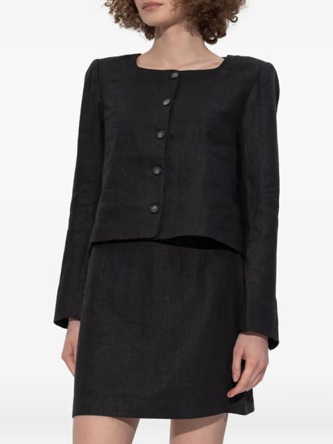Posse Emma button-front linen jacket - Black