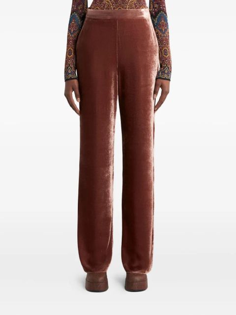 ETRO velvet palazzo trousers - Pink