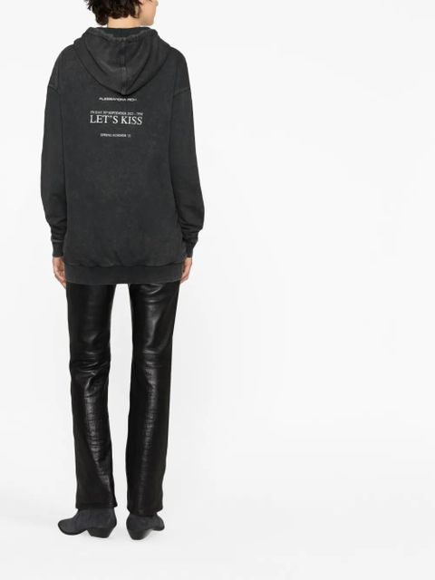 Alessandra Rich rhinestone-embellished drawstring hoodie - Grey