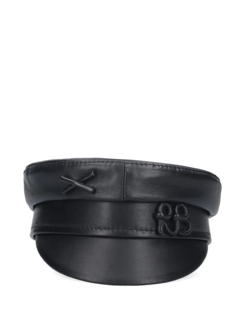 Ruslan Baginskiy leather baker-boy hat - Black - zdjęcie produktu nr 2