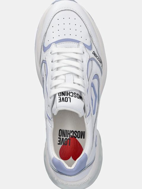 Love Moschino sneakersy skórzane kolor biały JA15296G1MIA110E