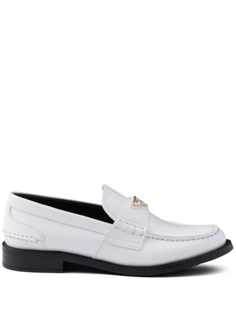 Prada brushed leather loafers - White - zdjęcie produktu nr 1
