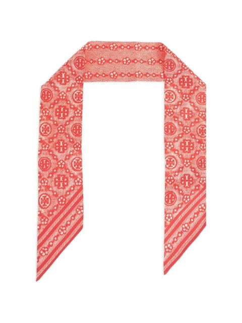 Tory Burch T-monogram scarf - Red - zdjęcie produktu nr 1