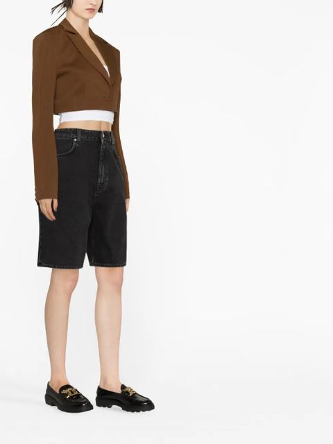 LouLou de Saison washed denim organic cotton shorts - Black