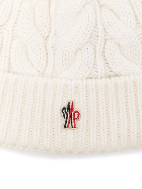 Moncler Grenoble pompom-detail beanie hat - White - zdjęcie produktu nr 2