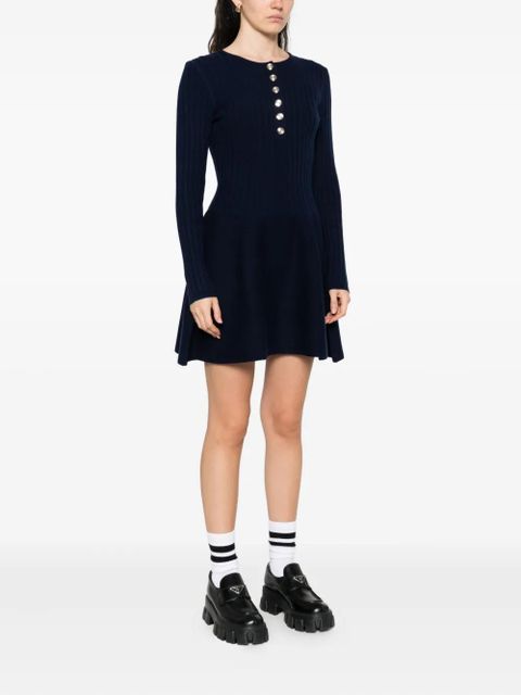 Maje ribbed button-front dress - Blue