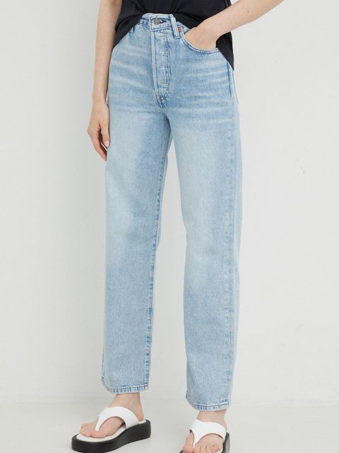 Levi's jeansy RIBCAGE STRAIGHT ANKLE damskie high waist