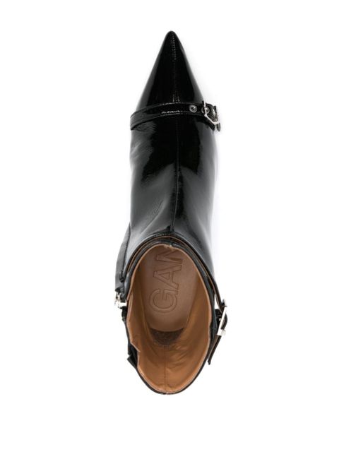 GANNI ankle length pointed toe boots - Black