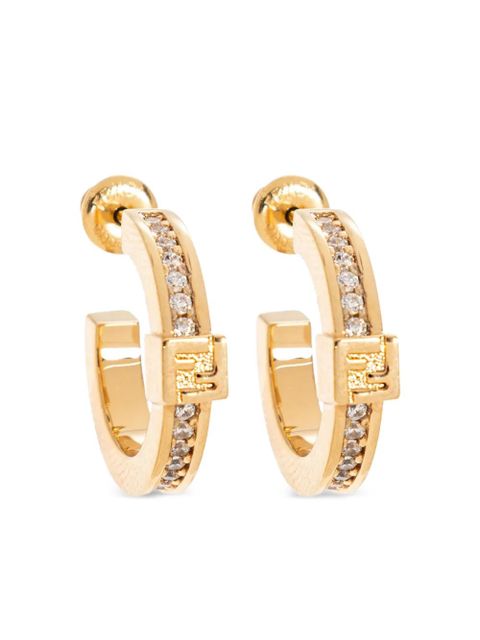 FENDI ff crystal hoop earrings - Gold - zdjęcie produktu nr 1