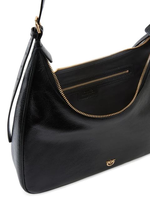 PINKO Love Birds grained-leather shoulder bag - Black
