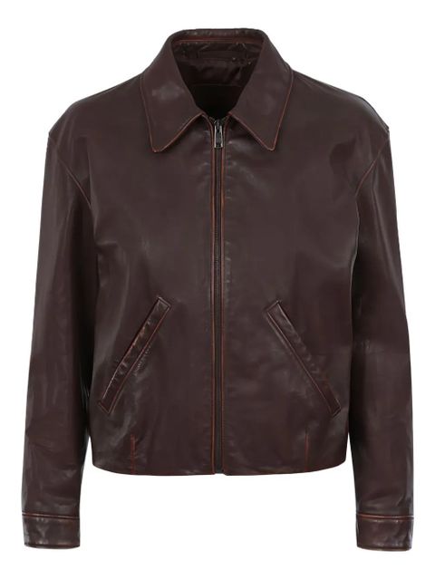 Prada printed leather jacket - Brown - zdjęcie produktu nr 1