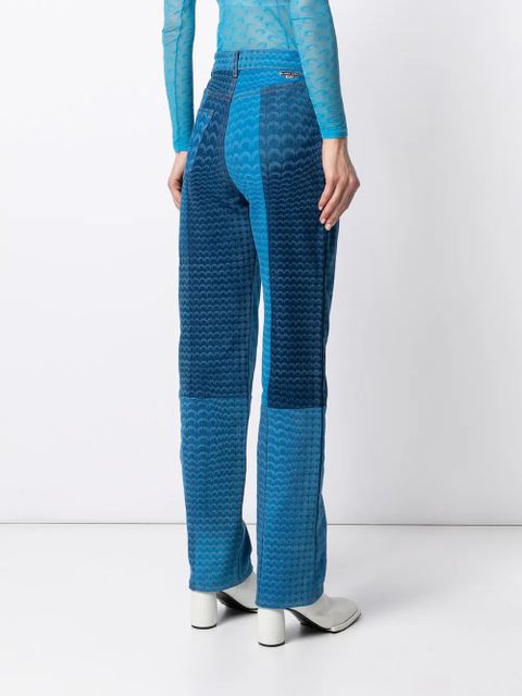 Marine Serre Moonfish Skin panelled jeans - Blue