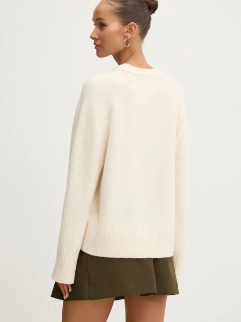 Abercrombie & Fitch sweter z domieszką wełny damski kolor beżowy KI150-4364