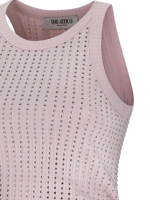The Attico ribbed embellished tank top - Pink