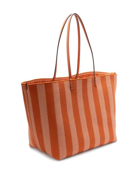 FENDI large Roll striped tote bag - Orange